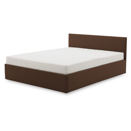 Čalouněná postel LEON s bonelovou matrací rozměr 160x200 cm Hnědá SG-nábytek