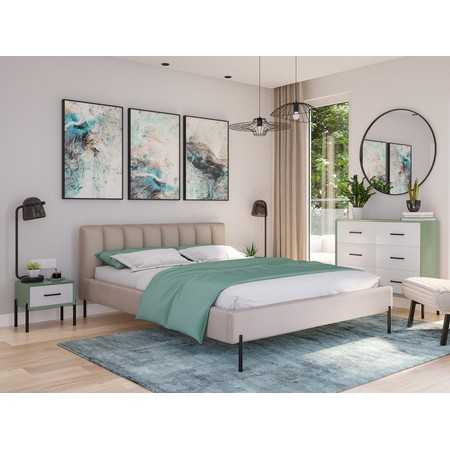 Čalouněná postel MILAN rozměr 160x200 cm Béžová TT-FURNITURE