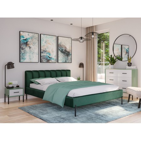 Čalouněná postel MILAN rozměr 160x200 cm Zelená TT-FURNITURE