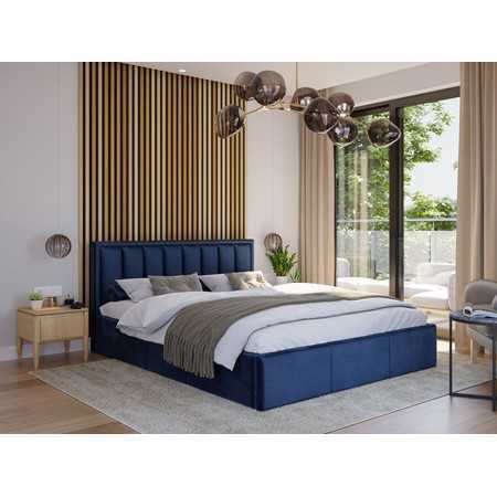 Čalouněná postel MOON rozměr 120x200 cm Tmavě modrá TT-FURNITURE