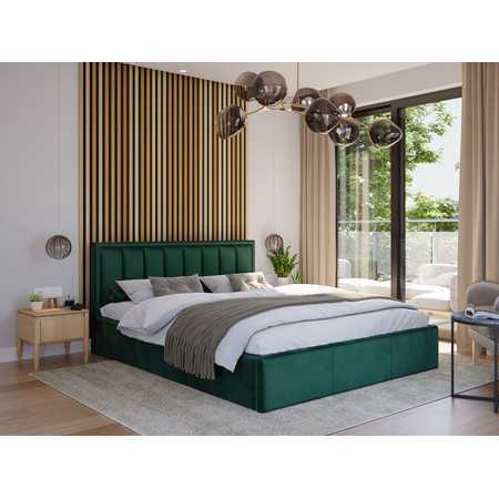 Čalouněná postel MOON rozměr 120x200 cm Tmavě zelená TT-FURNITURE