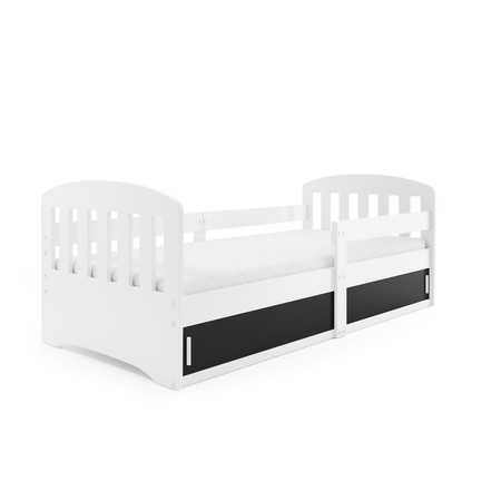 Dětská postel CLASSIC 1 160x80 cm Bílá-černá BMS