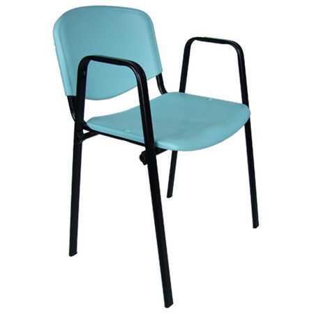 Konferenční židle ISO plastová s područkami RAL-6034 Mazur