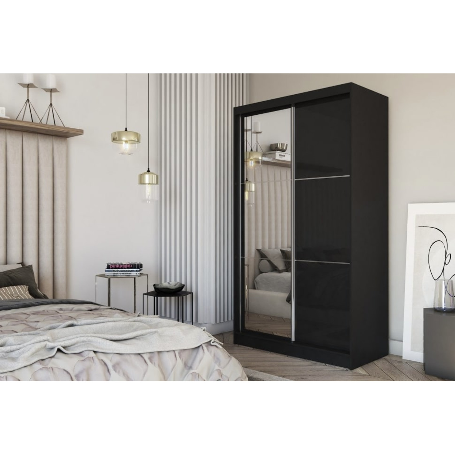 Kvalitní Šatní Skříň Viviana 120 cm Černá Furniture