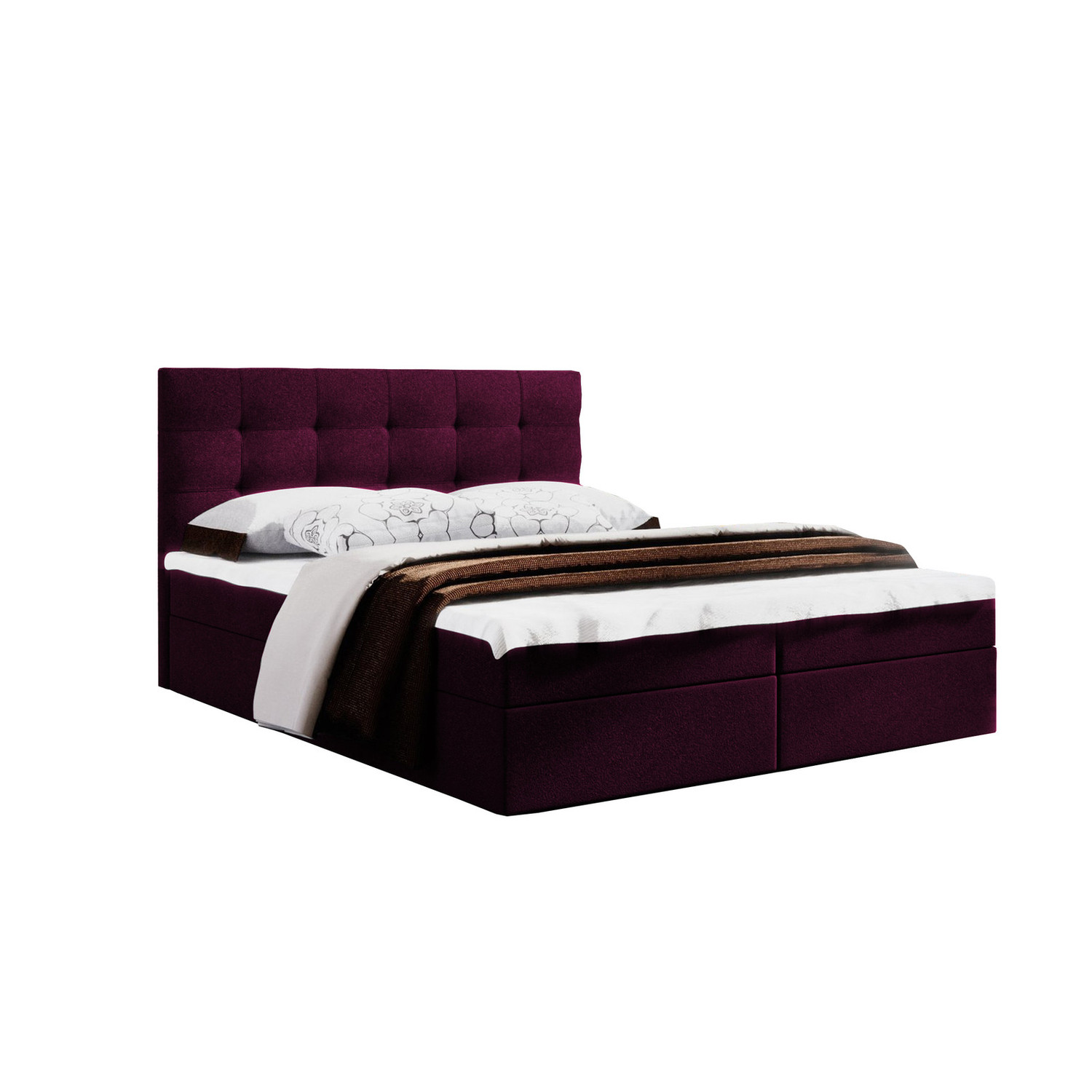 Postel 52 MISSISSIPPI 160x200 cm s úložným prostorem Vínová Signal-nabytek