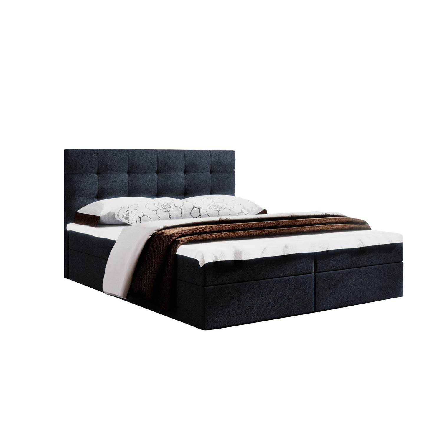 Postel 52 MISSISSIPPI 180x200 cm s úložným prostorem Tmavě modrá Signal-nabytek