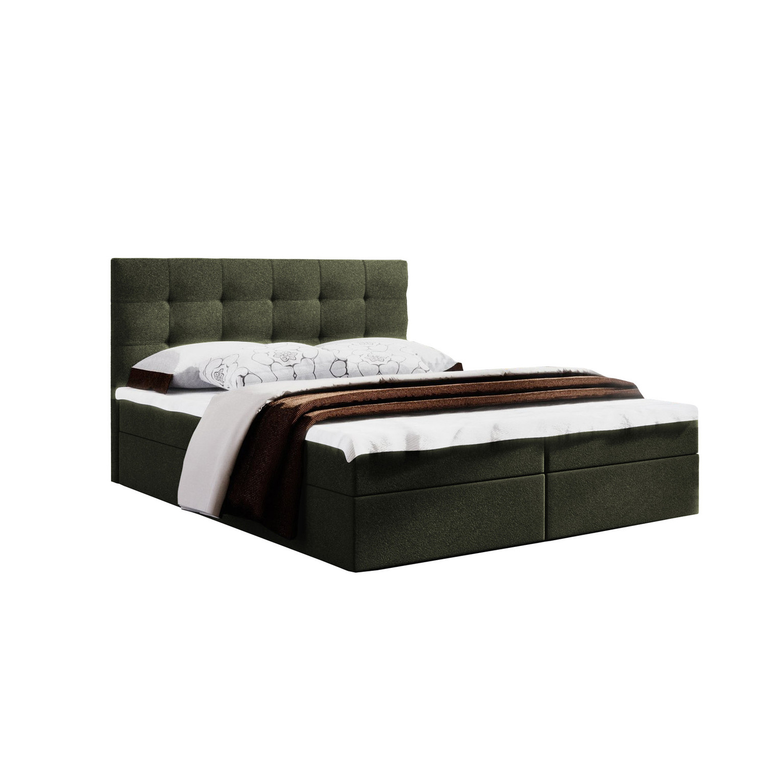 Postel 52 MISSISSIPPI 180x200 cm s úložným prostorem Tmavě zelená Signal-nabytek