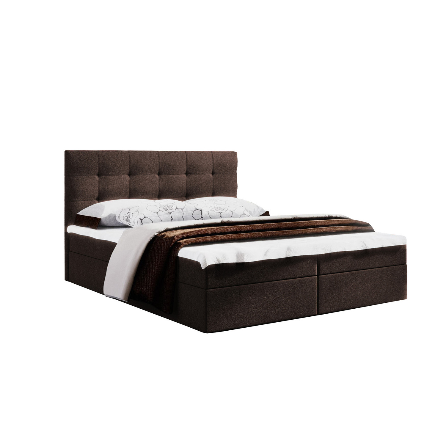 Postel 52 MISSISSIPPI 200x200 cm s úložným prostorem Hnědá Signal-nabytek