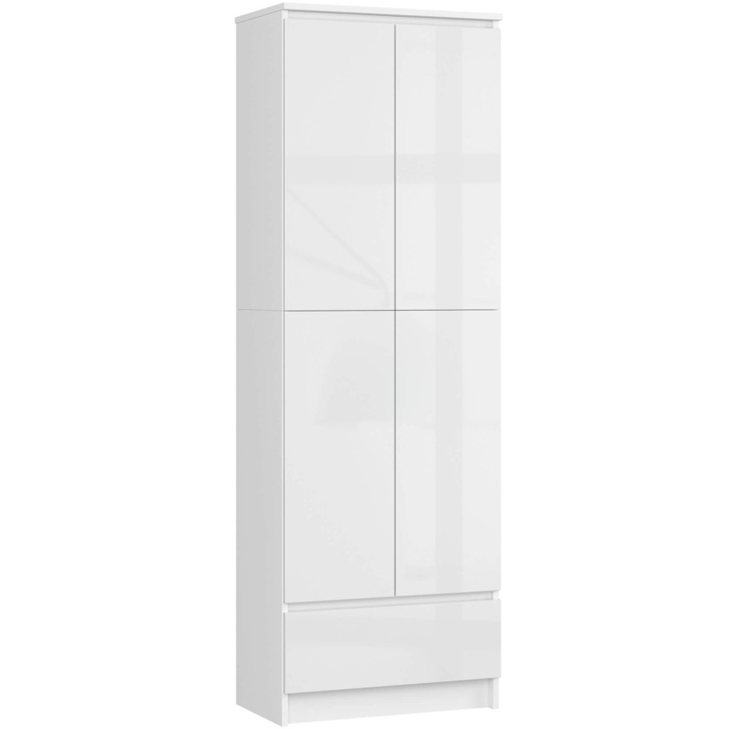 Regál R60 4D 1SZ - bílá lesk Akord
