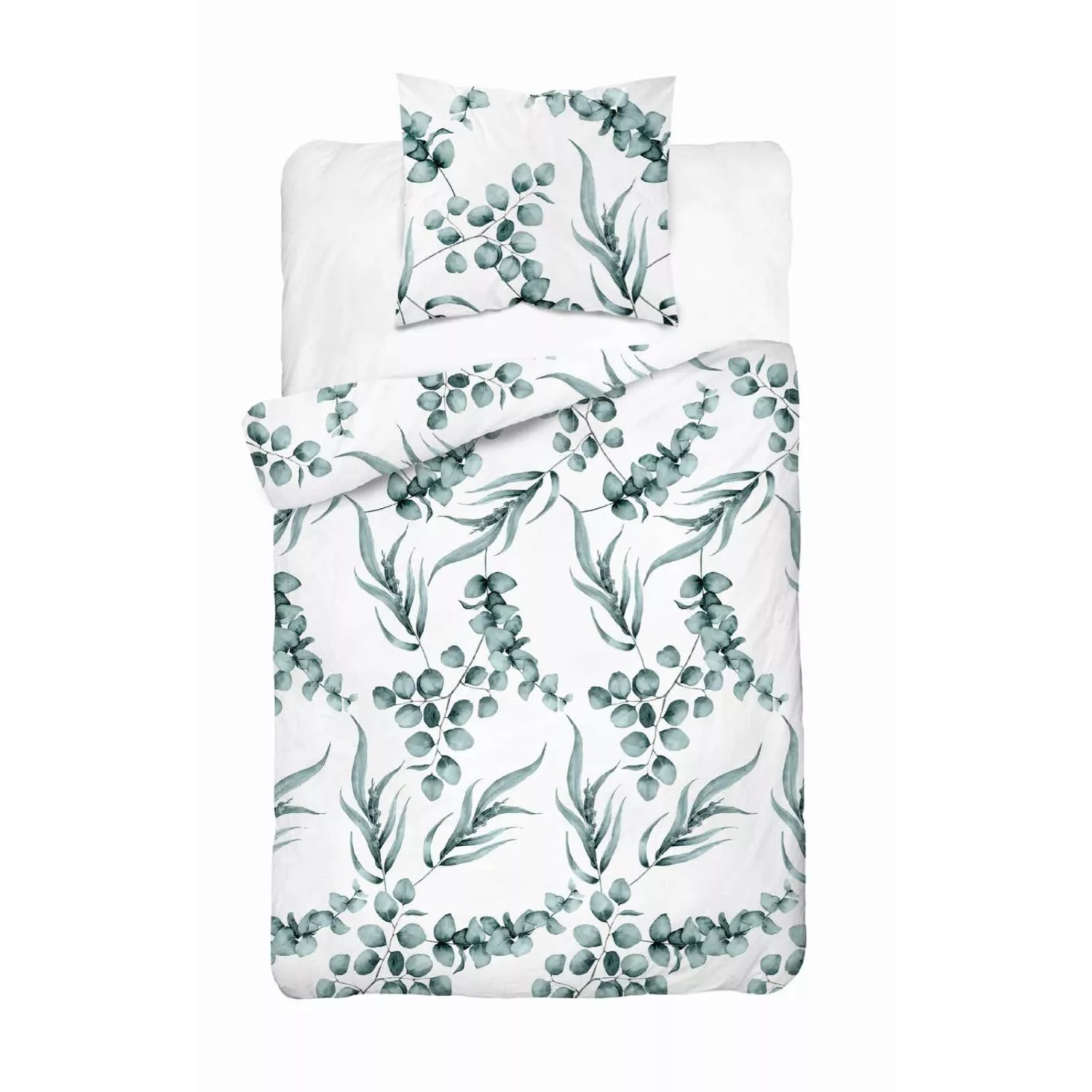 Bavlněné povlečení DAVOS zelené listy BAW25 140x200 cm KARO