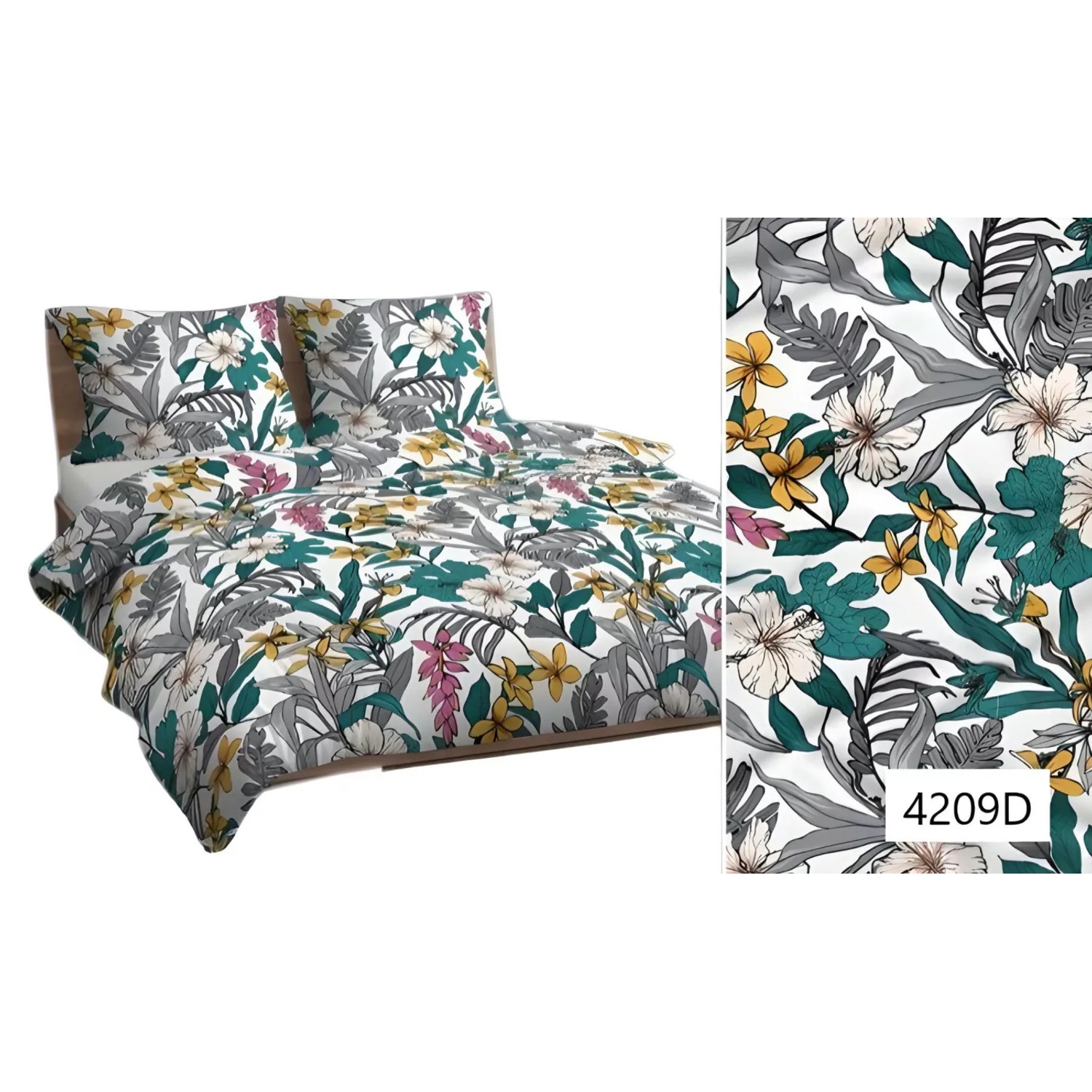 Bavlněné povlečení barevné květiny 4209 D 140x200 cm KARO