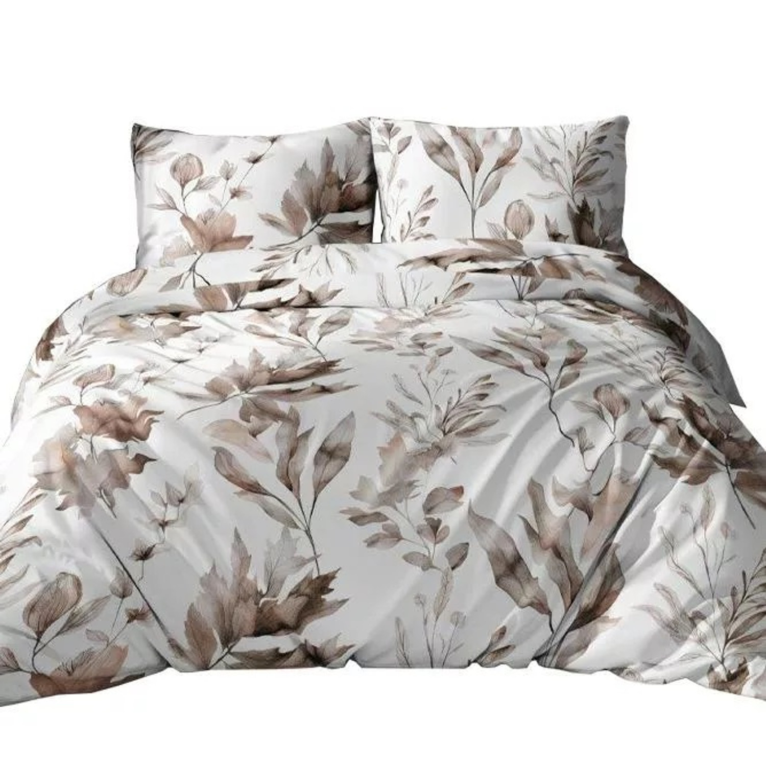 Bavlněné povlečení béžové listy 4835 C 140x200 cm KARO