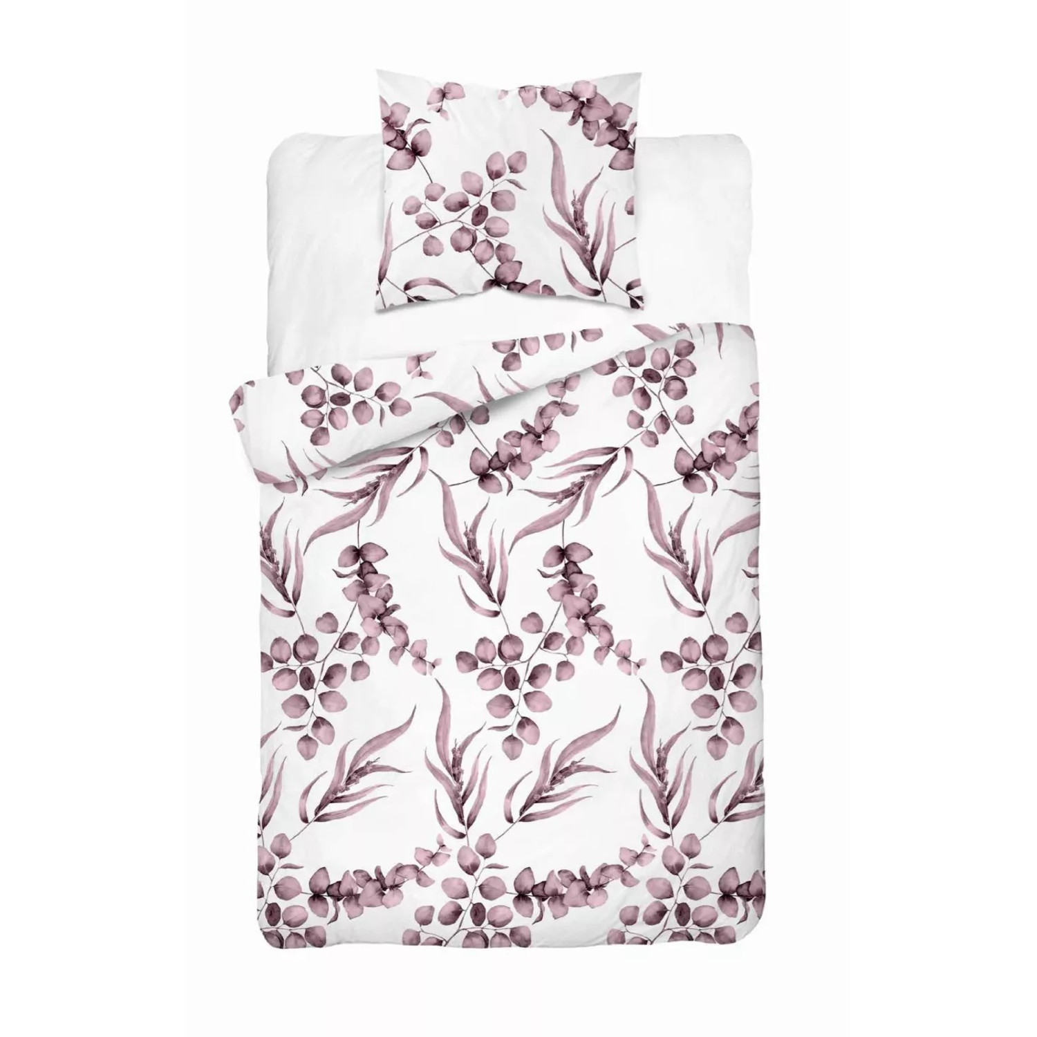 Bavlněné povlečení růžové listy 5107 B 140x200 cm KARO