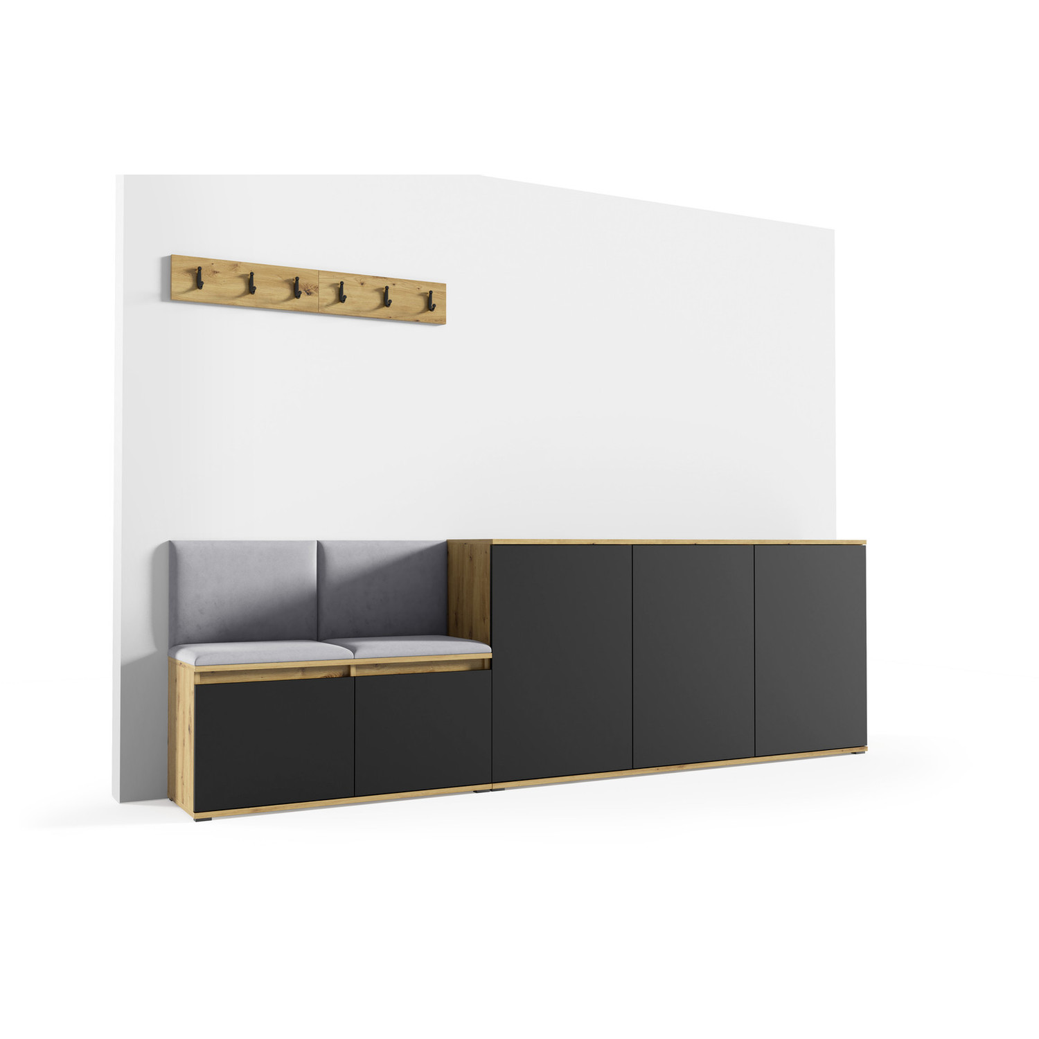 Předsíňová stěna AMI 35 Hnědá II Dub sonoma SG nabytek