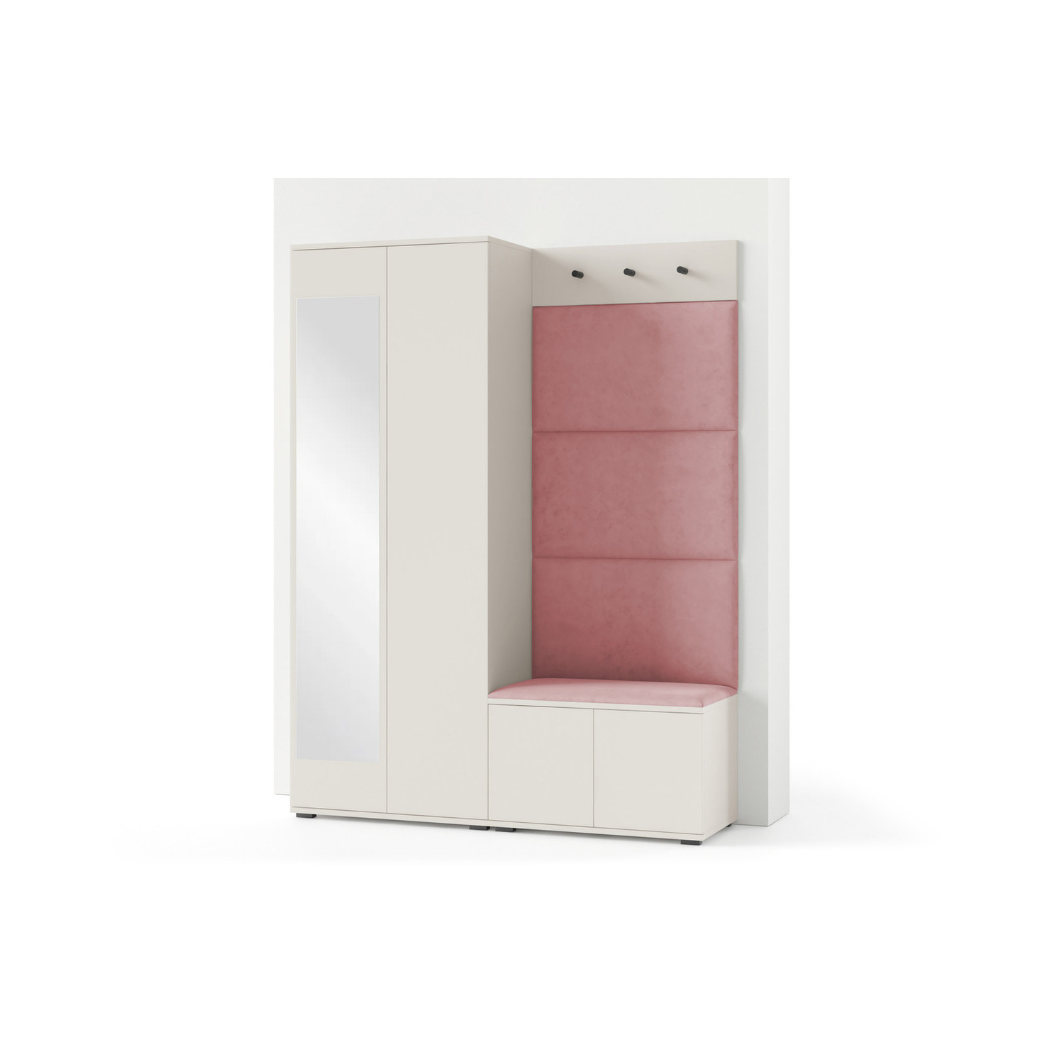 Předsíňová stěna BIANCO III Se zrcadlem Červená SG nabytek