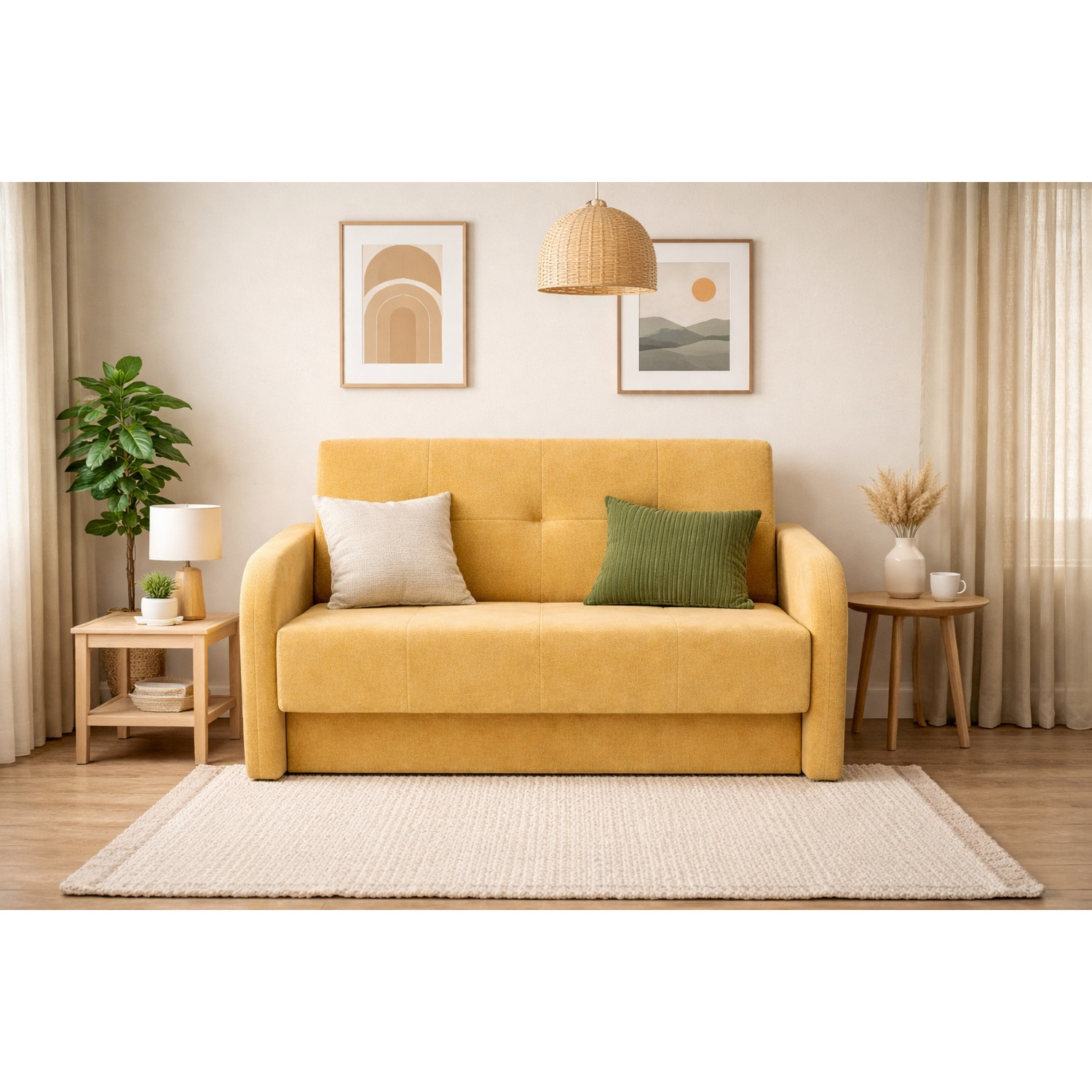 Rozkládací pohovka EASY 2 Žlutá SG-nábytek