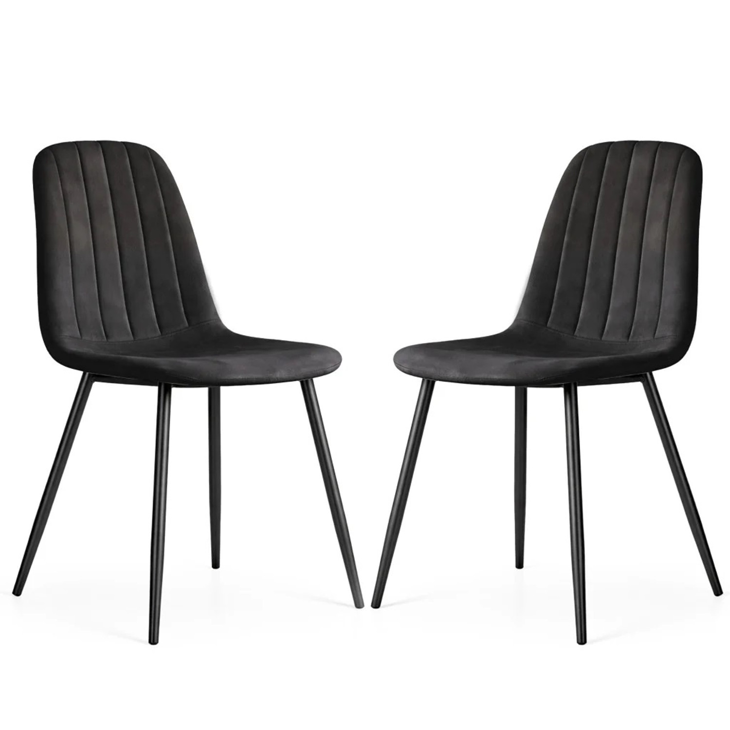 Set 2 ks čalouněných židlí LUMO - černá Akord